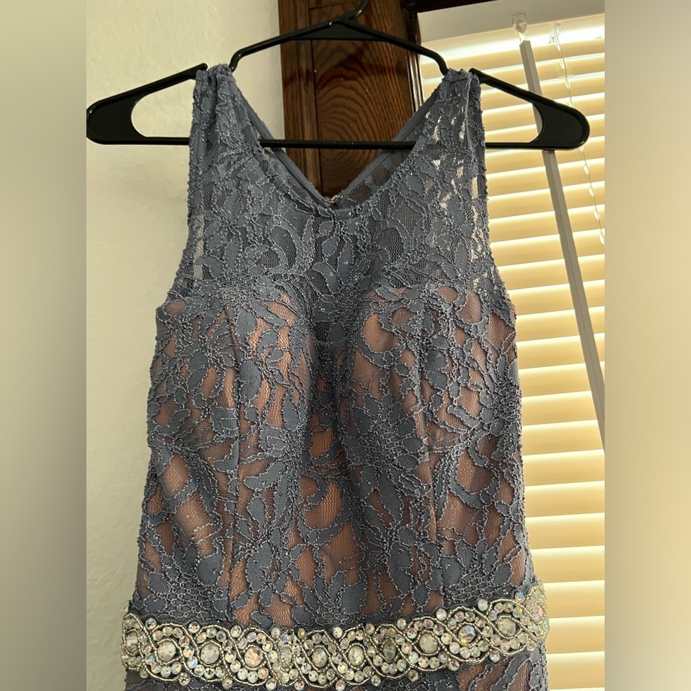 Women’s Lace open back Prom Dress City Studio Size 7 Blue - Picture 1 of 8